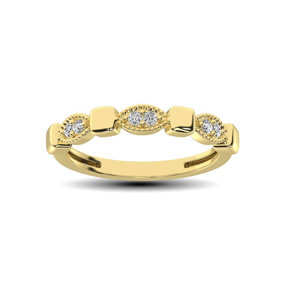 14K Yellow Gold 1/10 Ct.Tw. Diamond Stackable Band - Image 1