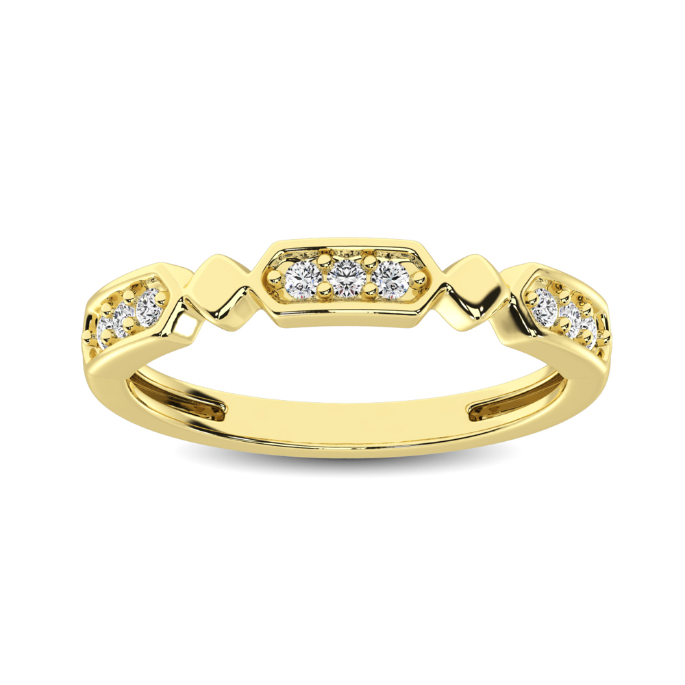 14K Yellow Gold 1/6 Ct.Tw. Diamond Stackable Band - Image 1