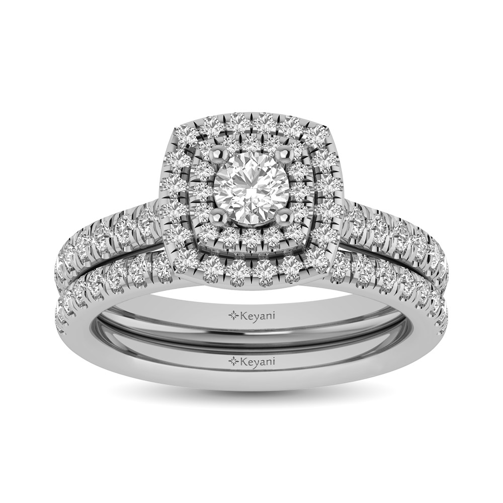 14KT White Gold 1Ct.Tw. Diamond keyani Bridal Ring - Image 1