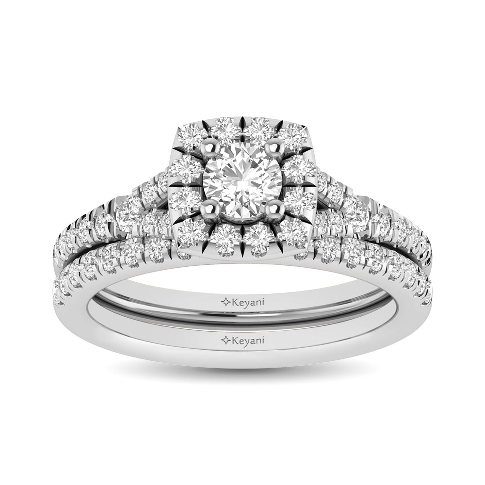 14KT White Gold 1Ct.Tw. Diamond keyani Bridal Ring - Image 1