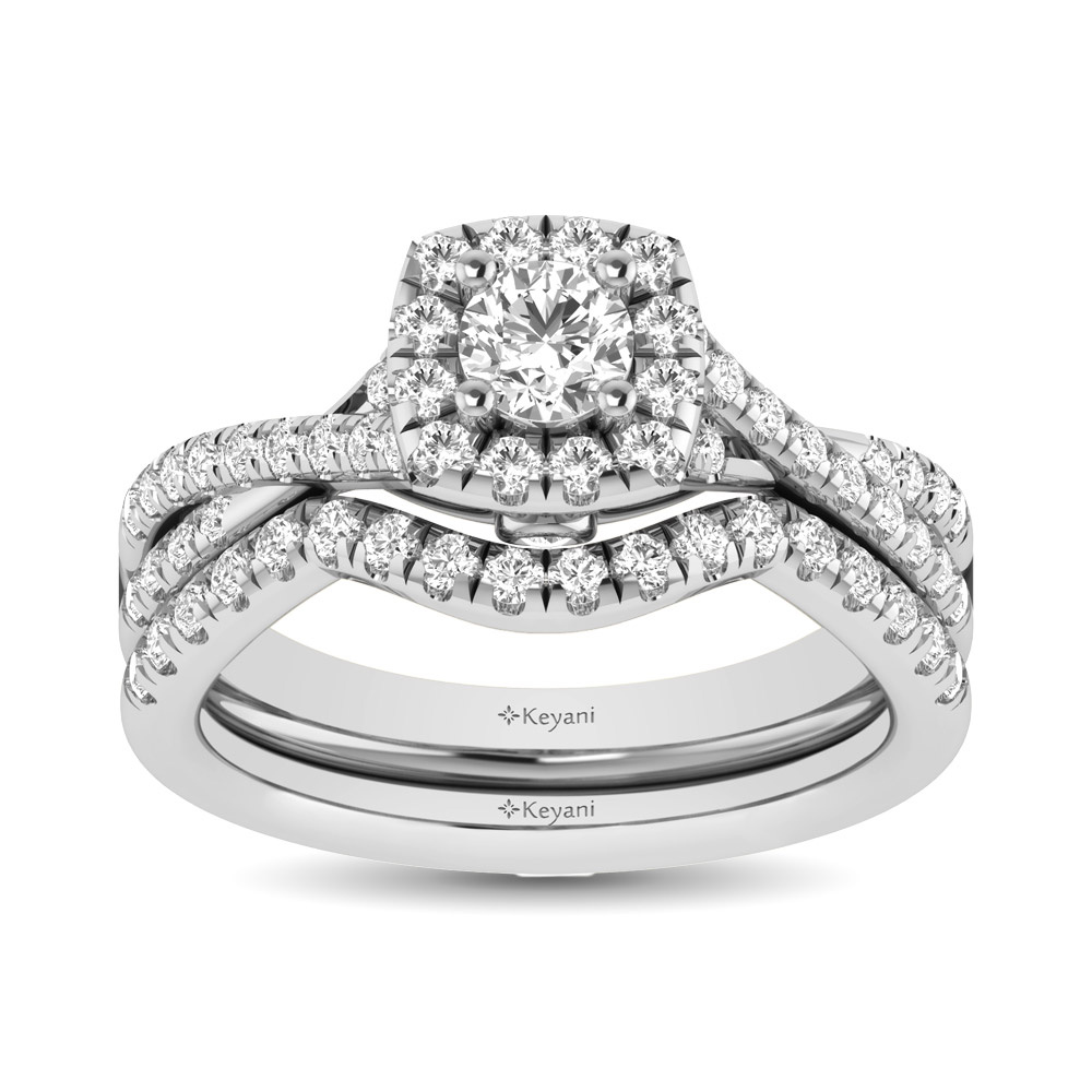14KT White Gold 1Ct.Tw. Diamond keyani Bridal Ring - Image 1