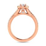 Diamond  Twist Shank Single Halo Bridal Ring 1 ct tw Pear Cut in 14K Rose Gold - Image 4