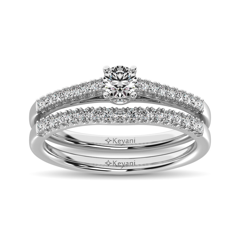 Diamond 1/2 Ct.Tw. Bridal Ring in 14K White Gold - Image 1