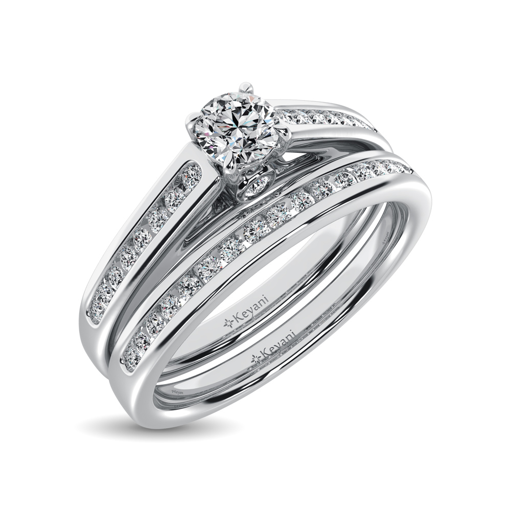 Diamond 1/2 Ct.Tw. Bridal Ring in 14K White Gold - Image 1