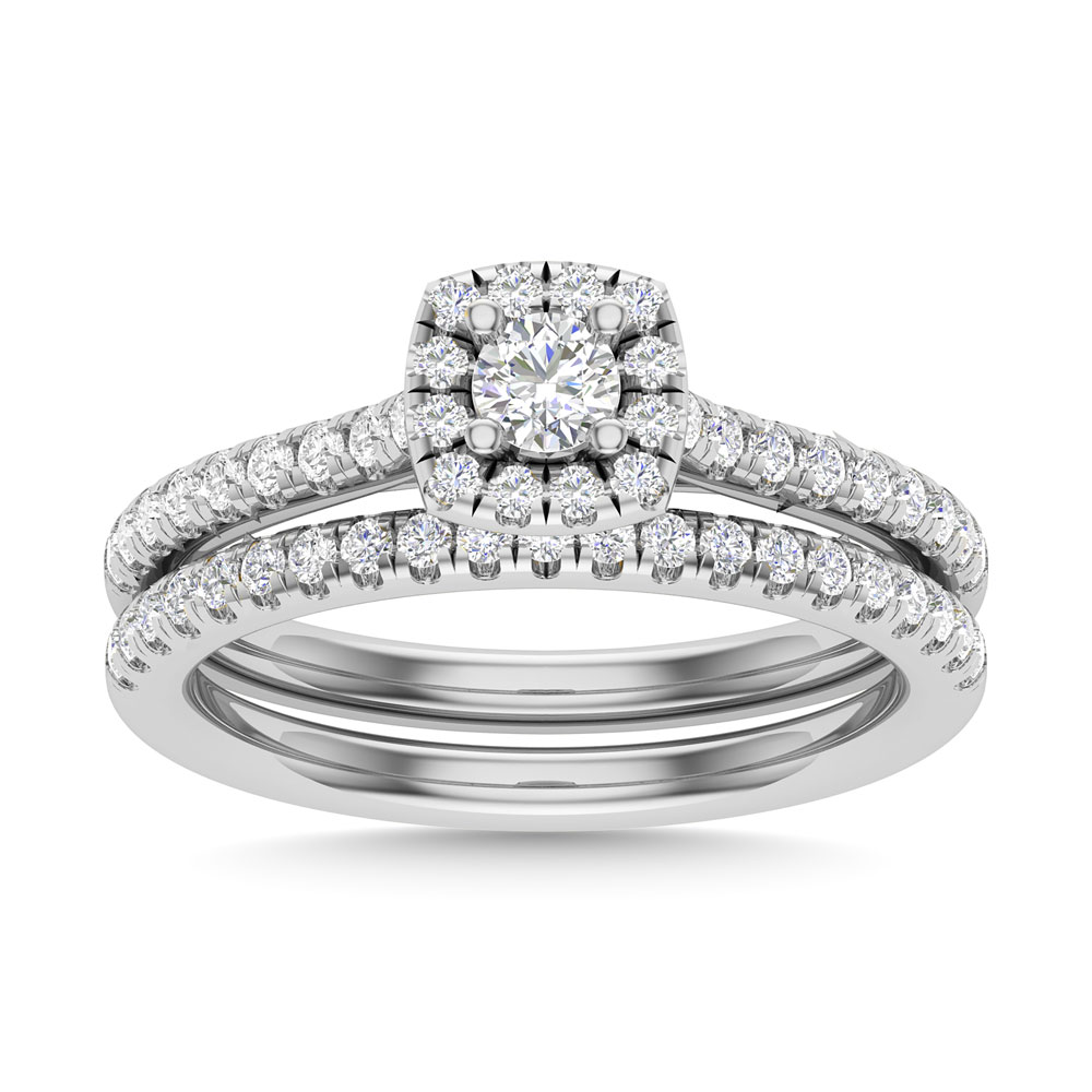 Diamond 3/4 Ct.Tw. Round Cut Bridal Ring in 14K White Gold - Image 1