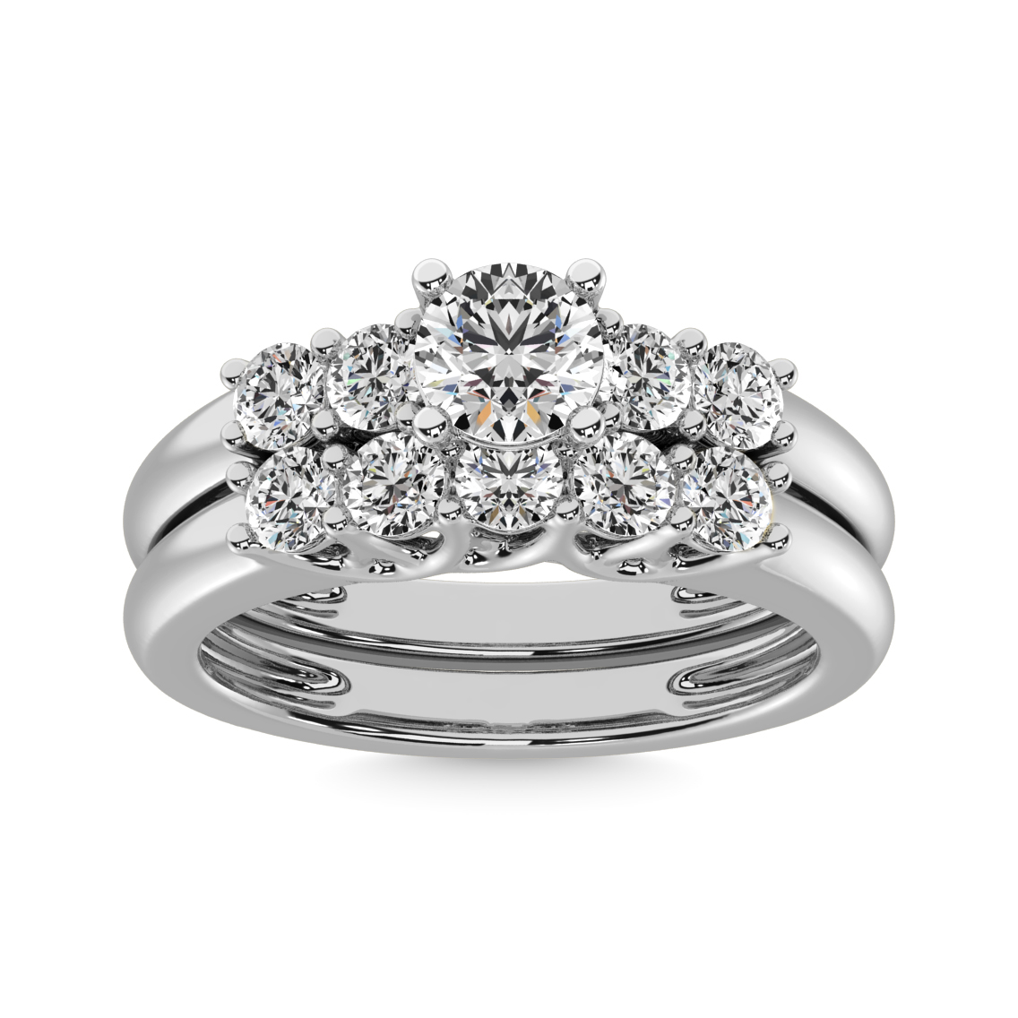 Diamond 1 1/2 ct tw Round Cut Bridal Ring in 14K White Gold - Image 1
