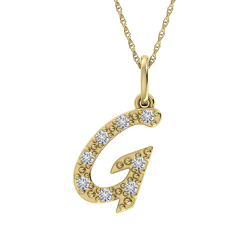 Diamond 1/8 Ct.Tw. Letter G Pendant in 10K Yellow Gold - Image 1
