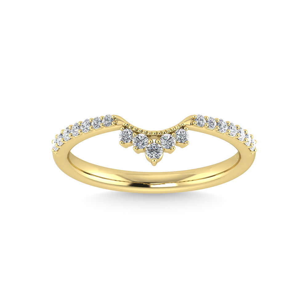 14K Yellow Gold Diamond 1/5 Ct.Tw. Chevron Band - Image 1