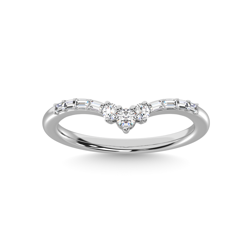 14K White Gold Diamond 1/6 Ct.Tw. Chevron Band - Image 1