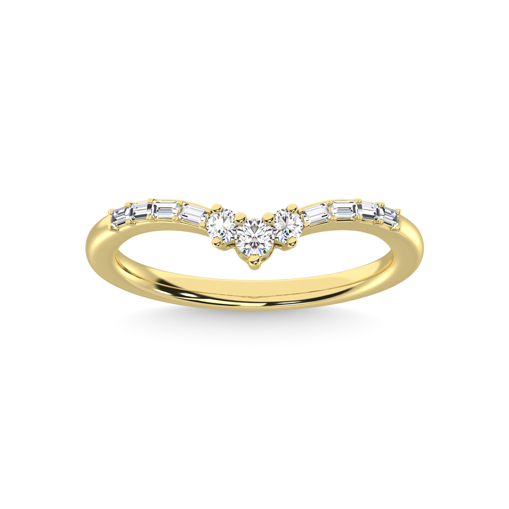 14K Yellow Gold Diamond 1/6 Ct.Tw. Chevron Band - Image 1