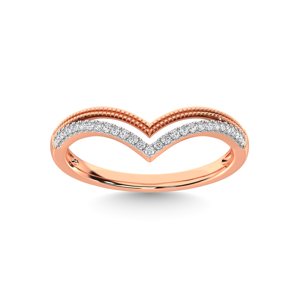 10K Rose Gold Diamond 1/6 Ct.Tw. Chevron Band - Image 1