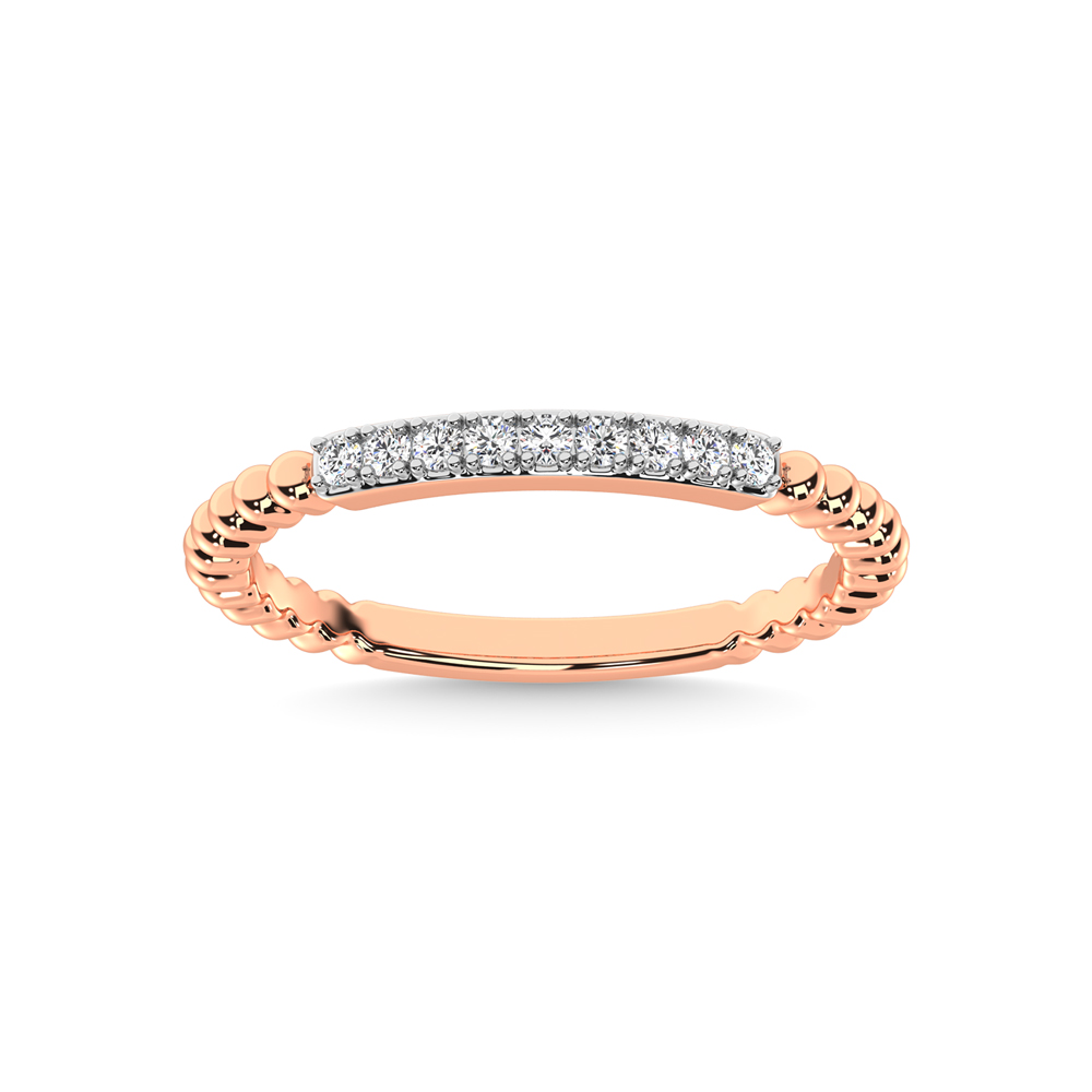 14K Rose Gold Diamond 1/10 Ct.Tw. Stackable Band - Image 1