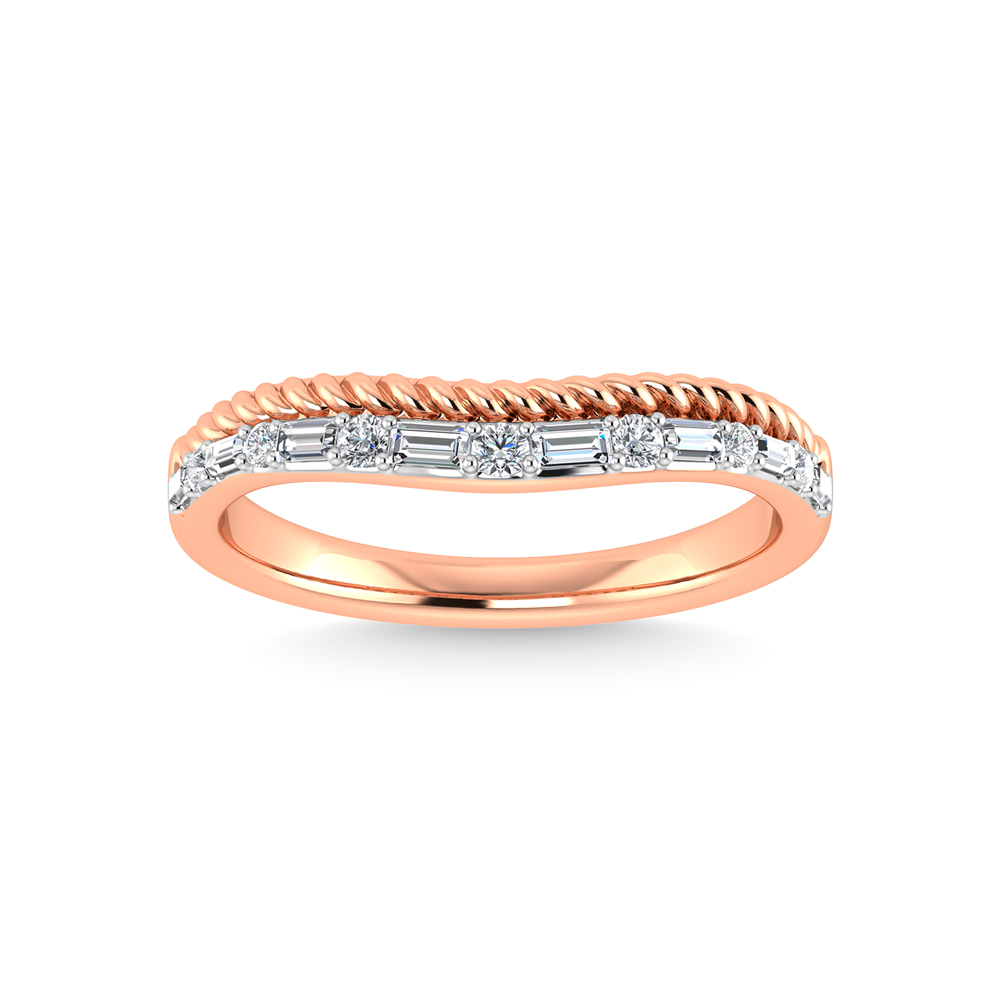 14K Two Tone Diamond 1/5 Ct.Tw. Curve Band - Image 1