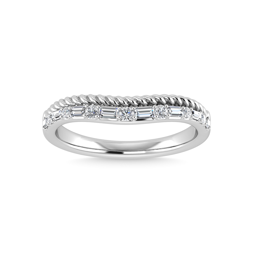 14K White Gold Diamond 1/5 Ct.Tw. Curve Band - Image 1