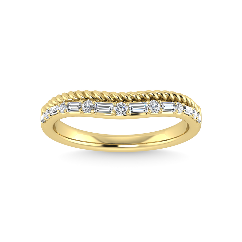 14K Two Tone Diamond 1/5 Ct.Tw. Curve Band - Image 1