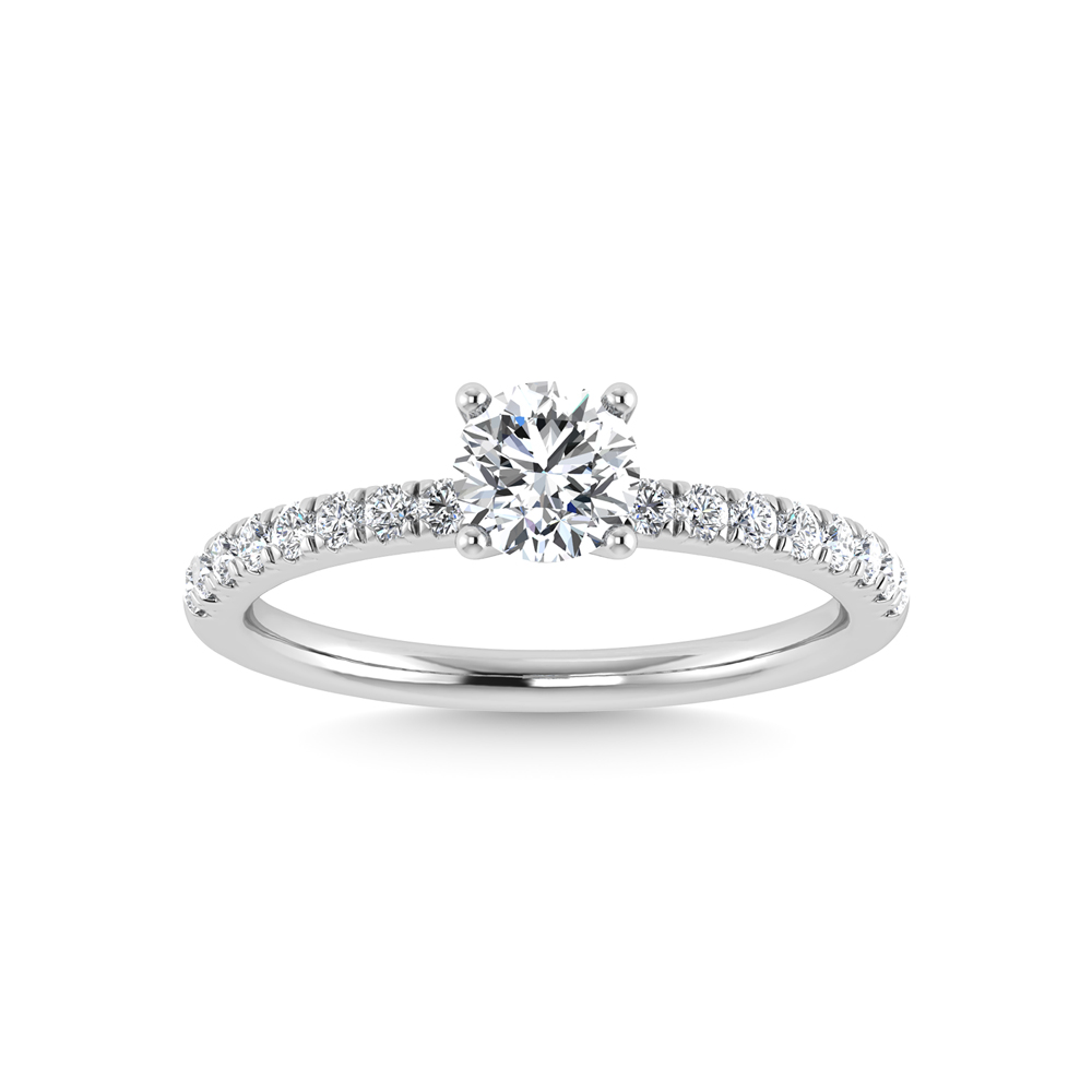 10K White Gold Lab Grown Diamond 1 Ct.Tw. Engagement Ring - Image 1