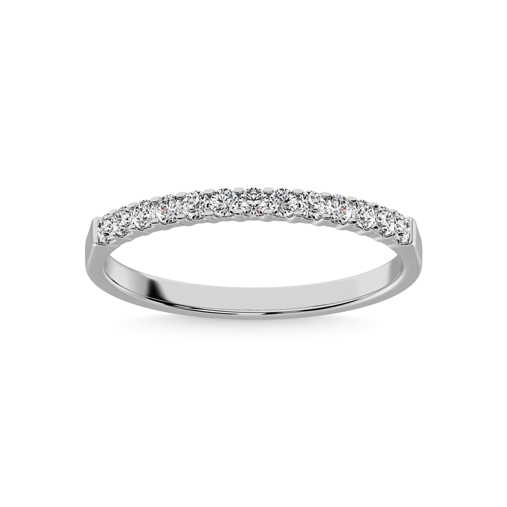 10K White Gold Lab Grown Diamond 1/5 Ct.Tw. Machine Band - Image 1