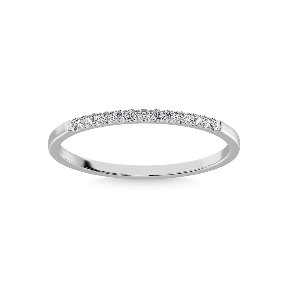10K White Gold Lab Grown Diamond 1/10 Ct.Tw. Machine Band - Image 1