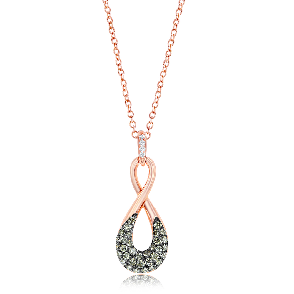 Le Vian Chocolatier� Pendant featuring 3/8 cts. Chocolate Diamonds�, Vanilla Diamonds� set in 14K Strawberry Gold� - Image 1
