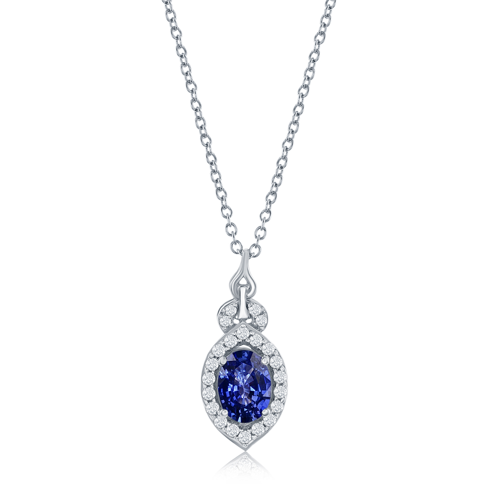 Le Vian� Pendant featuring 3/4 cts. Blueberry Sapphire?, 1/5 cts. Vanilla Diamonds� set in 14K Vanilla Gold� - Image 1