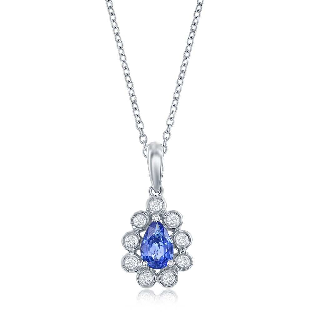 Le Vian� Pendant featuring 3/8 cts. Blueberry Sapphire?, 1/8 cts. Vanilla Diamonds� set in 14K Vanilla Gold� - Image 1