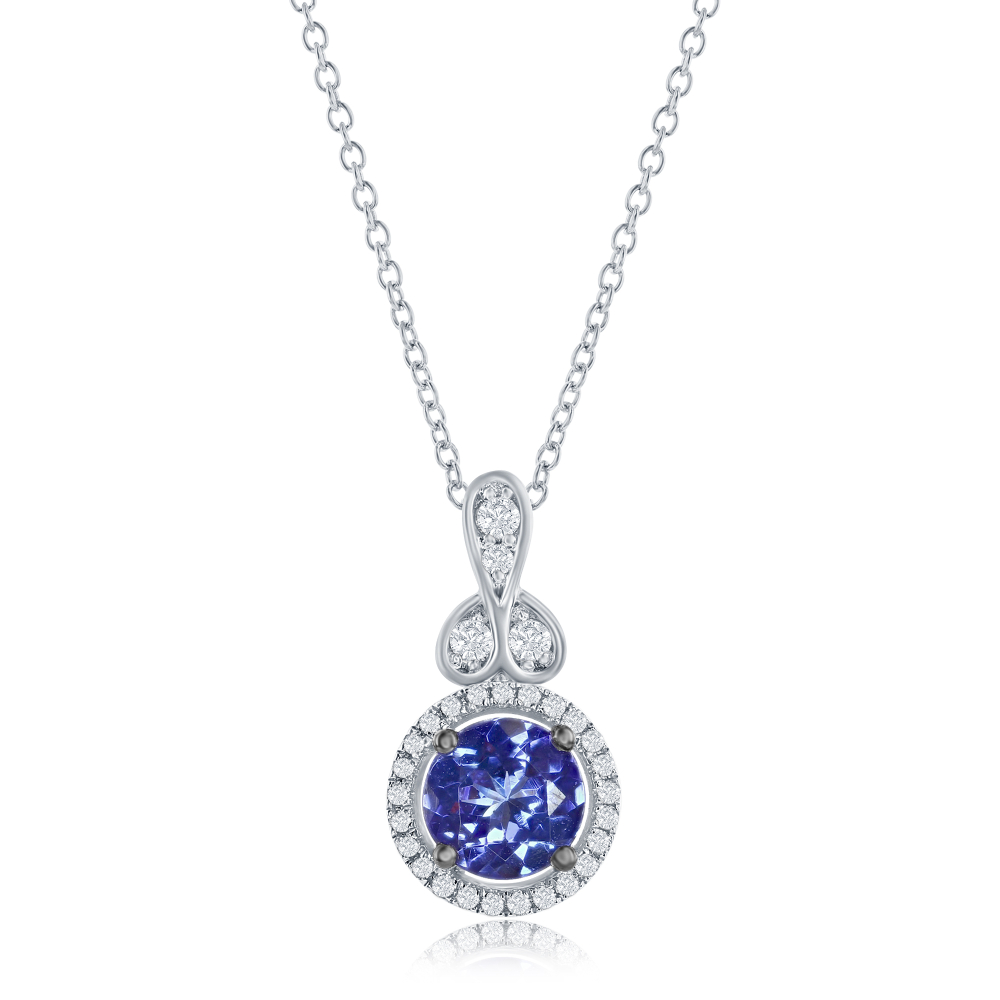 Le Vian� Pendant featuring 5/8 cts. Blueberry Tanzanite�, 1/8 cts. Vanilla Diamonds� set in 14K Vanilla Gold� - Image 1