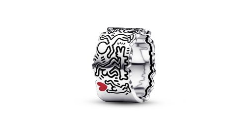 Keith Haring™ x Pandora Line Art Love and People Wide Ring 1 DWIMAGE 192222C01 RGB