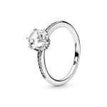 Clear Sparkling Crown Solitaire Ring