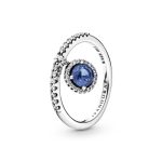 Blue Dangling Round Sparkle Ring - FINAL SALE