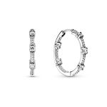 Sparkling Pavé Bars Hoop Earrings