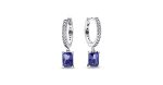 Blue Rectangular Sparkling Hoop Earrings 2 DWIMAGE 292381C01 RGB