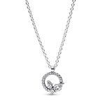 Sparkling Herbarium Circle & Cluster Pendant Necklace