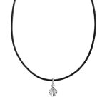 Black Leather Seashell Choker Necklace - FINAL SALE