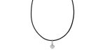 Black Leather Seashell Choker Necklace - FINAL SALE 2 DWIMAGE 398966C01 RGB