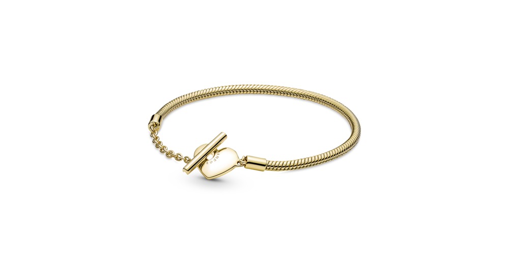 Pandora Moments Heart T-Bar Snake Chain Bracelet - Image 1