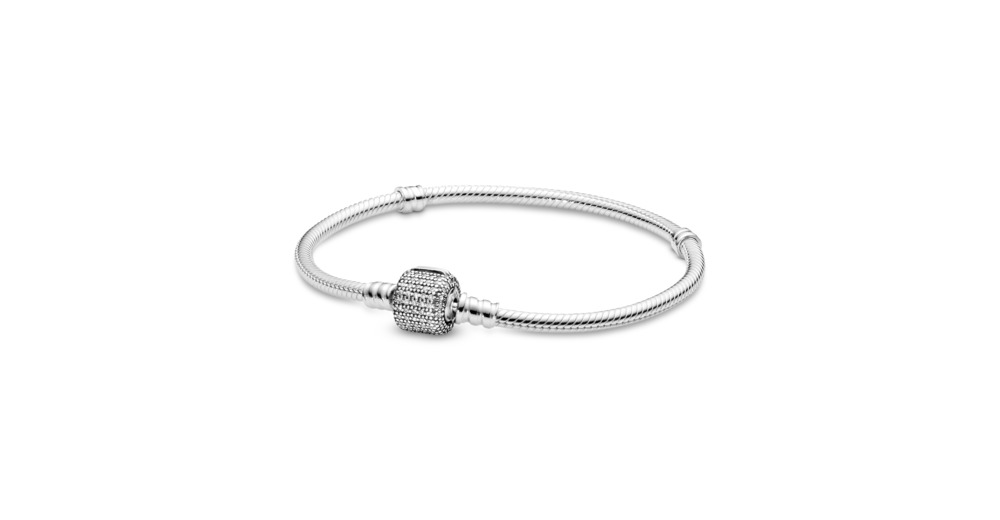 Pandora Moments Sparkling Pavé Clasp Snake Chain Bracelet - Image 1