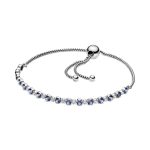 Blue and Clear Sparkle Slider Bracelet