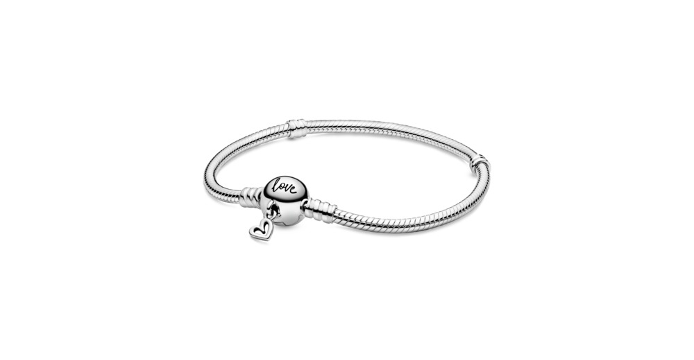 Pandora Moments Freehand Heart Clasp Snake Chain Bracelet - FINAL SALE - Image 1