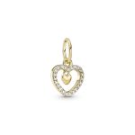 Sparkling Double Heart Dangle Charm