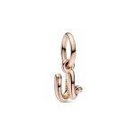 Letter U Script Alphabet Dangle Charm