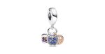 Two-Tone Rainbow Heart, Butterfly & Peace Triple Dangle Charm 2 DWIMAGE 782572C01 RGB