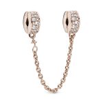 Clear Pavé Safety Chain Clip Charm