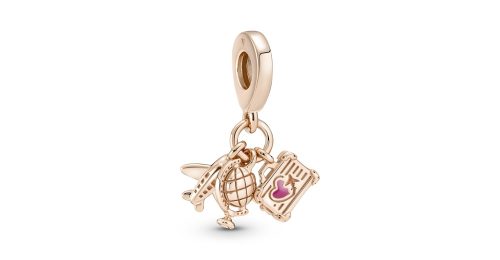 Airplane, Globe & Suitcase Triple Dangle Charm 1 DWIMAGE 789435C01 RGB