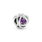 February Purple Eternity Circle Charm
