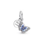Blue Butterfly & Quote Double Dangle Charm