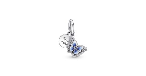 Blue Butterfly & Quote Double Dangle Charm 1 DWIMAGE 790757C01 RGB
