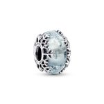 Winter Blue Snowflake Murano Charm