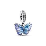 Blue Murano Glass Butterfly Dangle Charm
