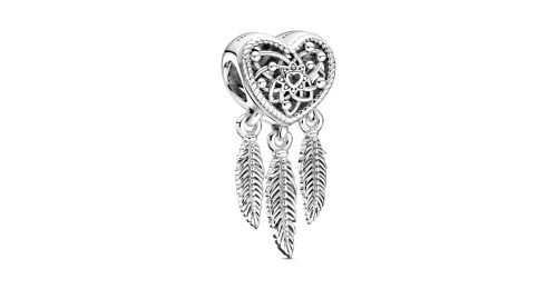 Openwork Heart & Three Feathers Dreamcatcher Charm 1 DWIMAGE 799107C00 RGB