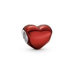 Metallic Red Heart Charm